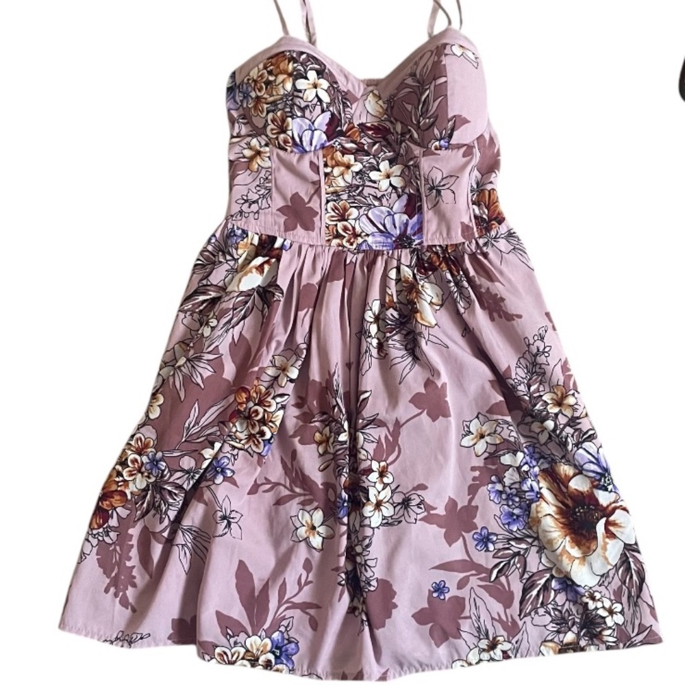 Band of Gypsies Women’s Floral Cupped Mini Bustier Sleeveless Dress Size…